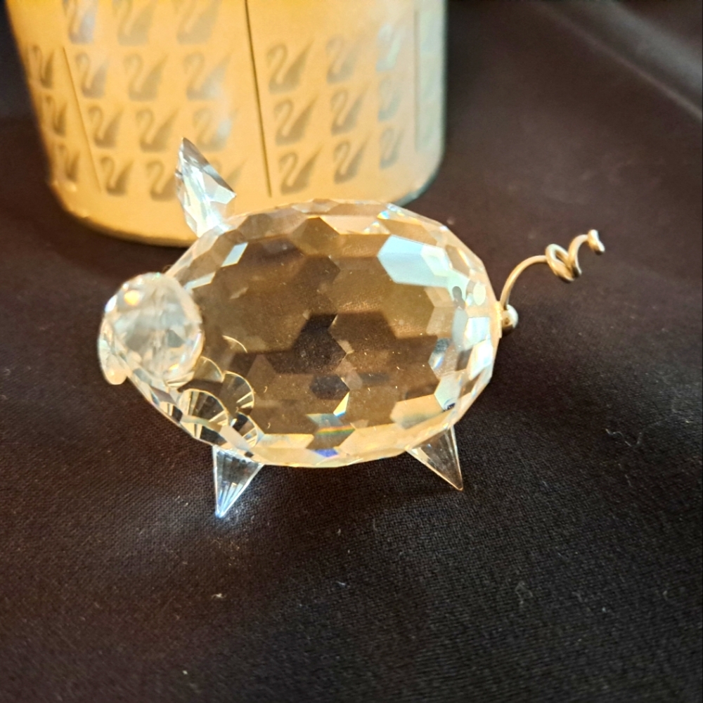 RARE Large Swarovski crystal pig with metal tail 011846 excellent